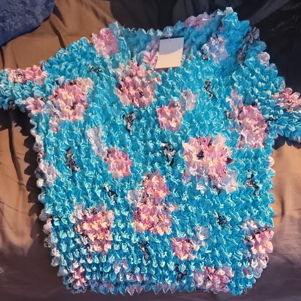 Floral Blue Kids Top
